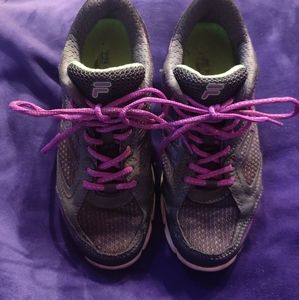 Grey & Purple Fila Sneakers